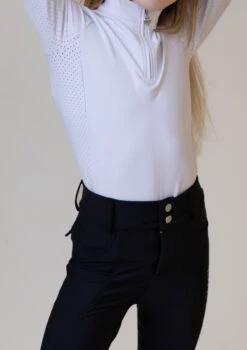 Junior AirTec Base Layer - White -Black Heart Equestrian Store 092A1772