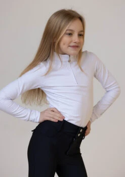Junior AirTec Base Layer - White -Black Heart Equestrian Store 092A1787