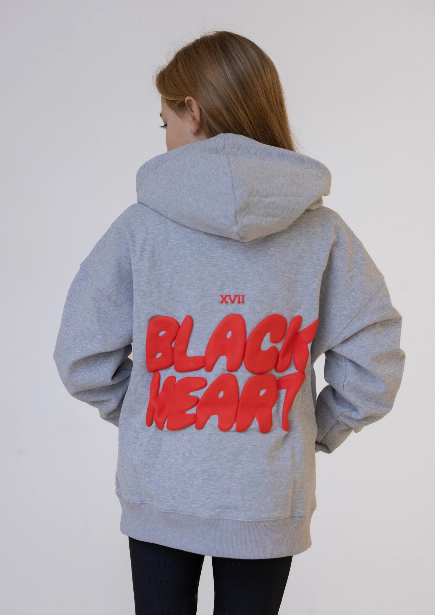 Junior Bubble Print Hoodie - Red Heather 4 Junior Bubble Print Hoodie - Red Heather - Image 2