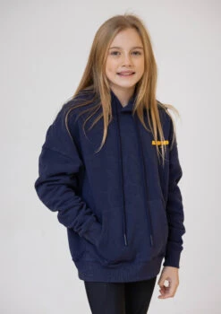 Junior Bubble Print Hoodie - French Navy