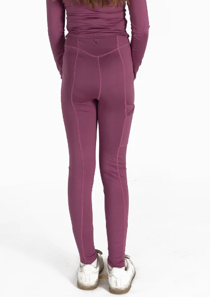 Junior Flex Riding Leggings - Damson 4 Junior Flex Riding Leggings - Damson - Image 2
