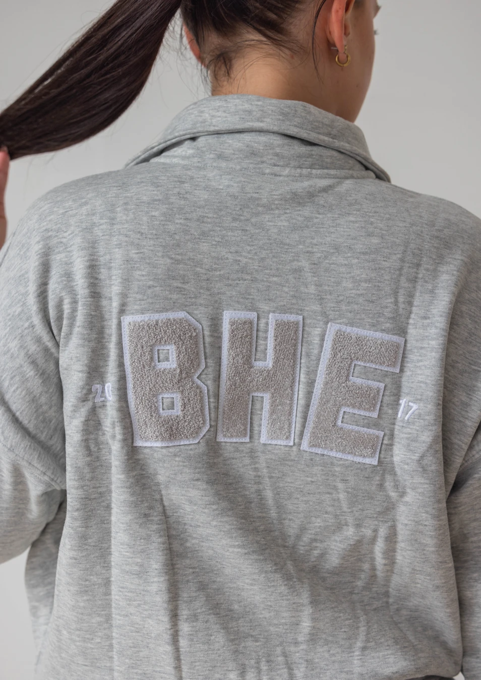 Collegiate Cropped Half Zip - Grey 6 Collegiate Cropped Half Zip - Grey - Image 4