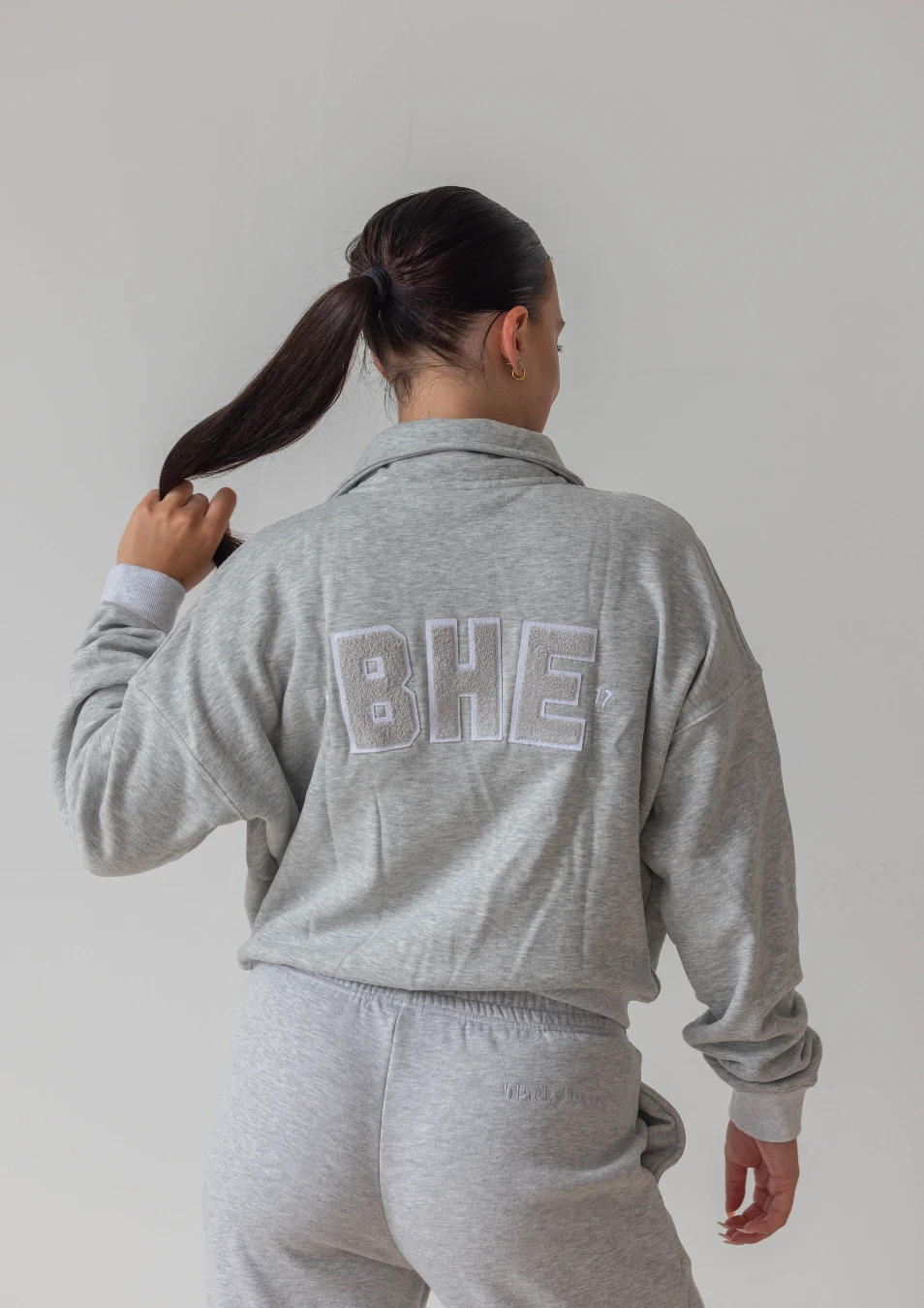 Collegiate Cropped Half Zip - Grey 5 Collegiate Cropped Half Zip - Grey - Image 3