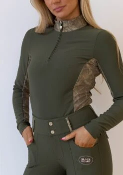 AirTec Base Layer - Pine With Camo Trim -Black Heart Equestrian Store 792A0170