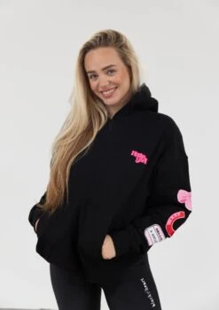 Horse Girl Patch Hoodie - Black