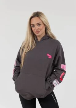 Horse Girl Patch Hoodie - Charcoal