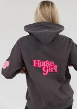 Horse Girl Patch Hoodie - Charcoal 15 Horse Girl Patch Hoodie - Charcoal -Black Heart Equestrian Store 92A1433