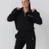 Collegiate Cropped Half Zip - Black 2 Collegiate Cropped Half Zip - Black -Black Heart Equestrian Store BLACKCOLLEGIATE