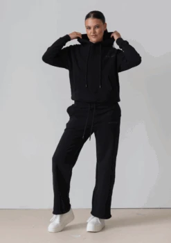Straight Leg Sweatpants - Black