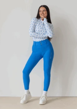 AirTec Base Layer - Blue Floral -Black Heart Equestrian Store BLUEFLORALBL 6