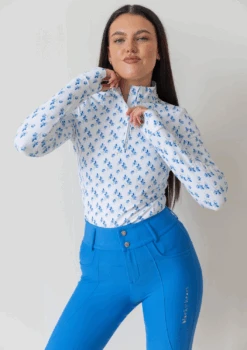 AirTec Base Layer - Blue Floral -Black Heart Equestrian Store BLUEFLORALBL 8