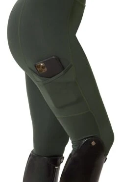 Flex Riding Leggings - Forest Green -Black Heart Equestrian Store FOREST GREEN LEGGINGS POCKET