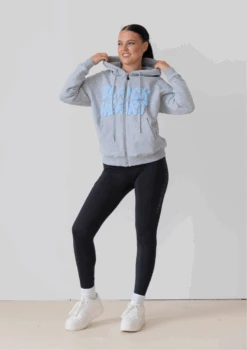 Full Zip Bubble Print Hoodie - Grey -Black Heart Equestrian Store GREYFULLZIP 6