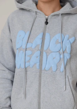 Full Zip Bubble Print Hoodie - Grey -Black Heart Equestrian Store GREYFULLZIP 7