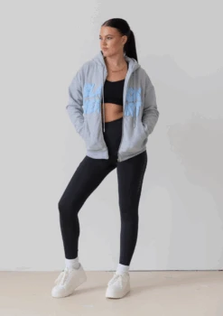 Full Zip Bubble Print Hoodie - Grey -Black Heart Equestrian Store GREYFULLZIP 8