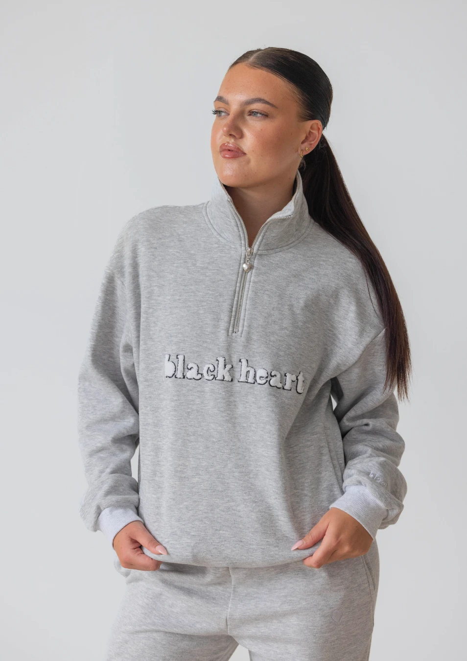 Half Zip Essentials Sweater - Grey 9 Half Zip Essentials Sweater - Grey - Image 7