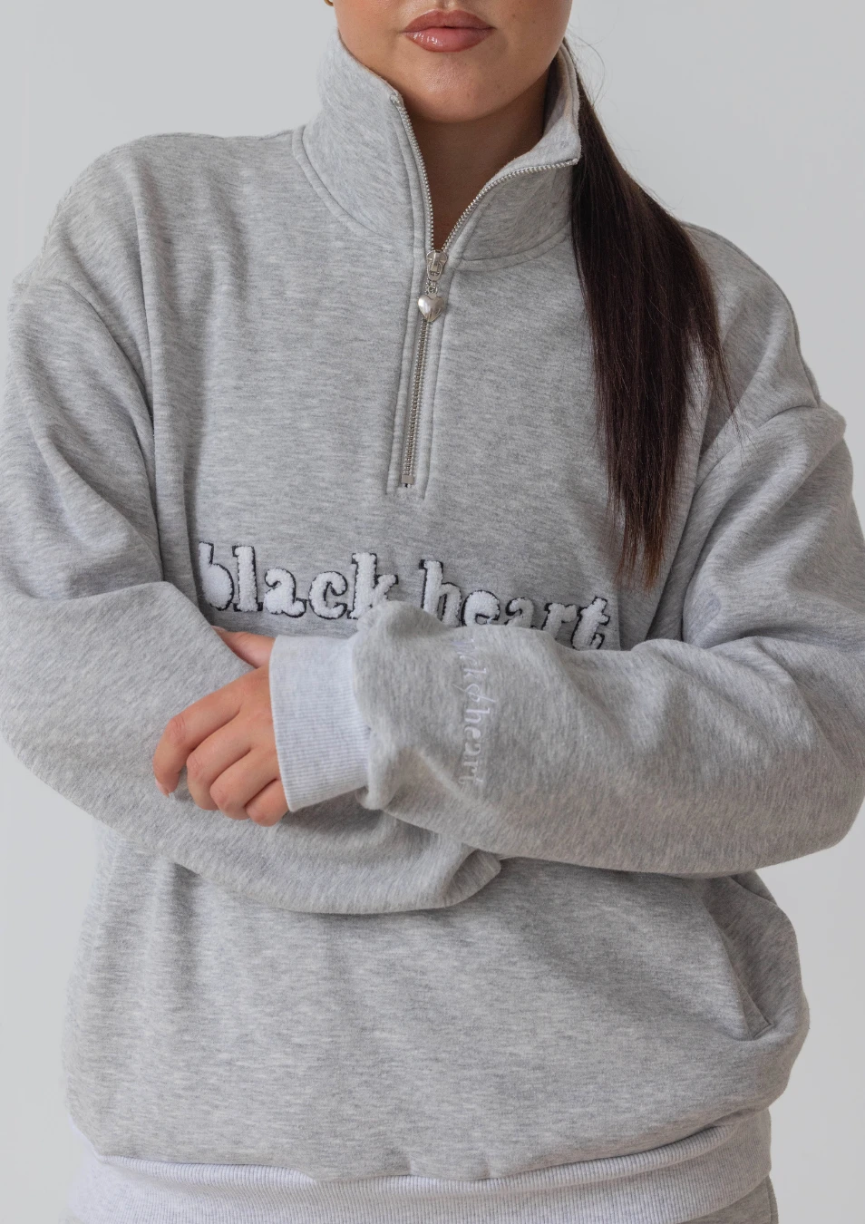 Half Zip Essentials Sweater - Grey 8 Half Zip Essentials Sweater - Grey - Image 6