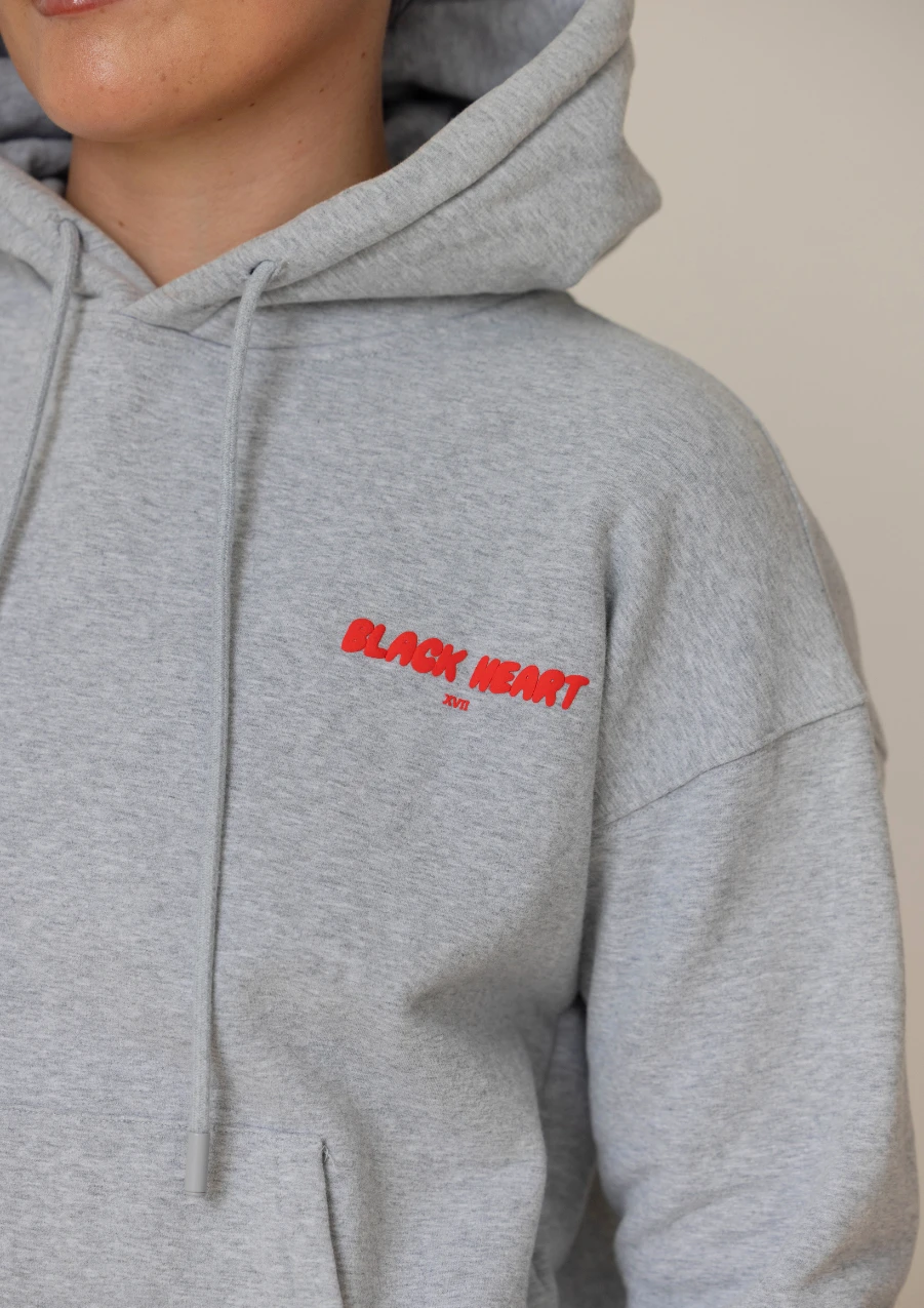 Bubble Print Hoodie - Red Heather 7 Bubble Print Hoodie - Red Heather - Image 5