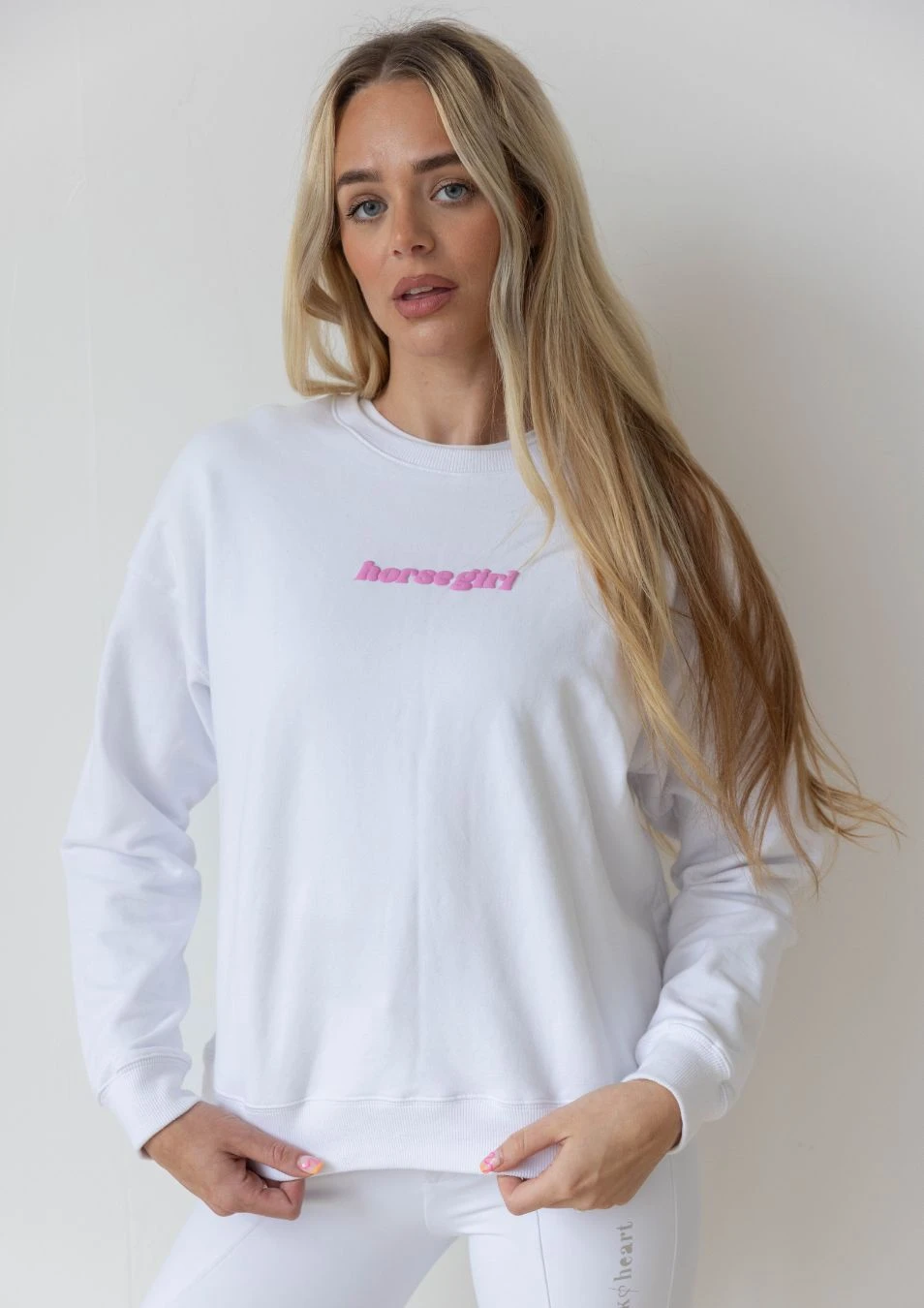 Horse Girl Crew Neck Sweatshirt - White 3 Horse Girl Crew Neck Sweatshirt - White