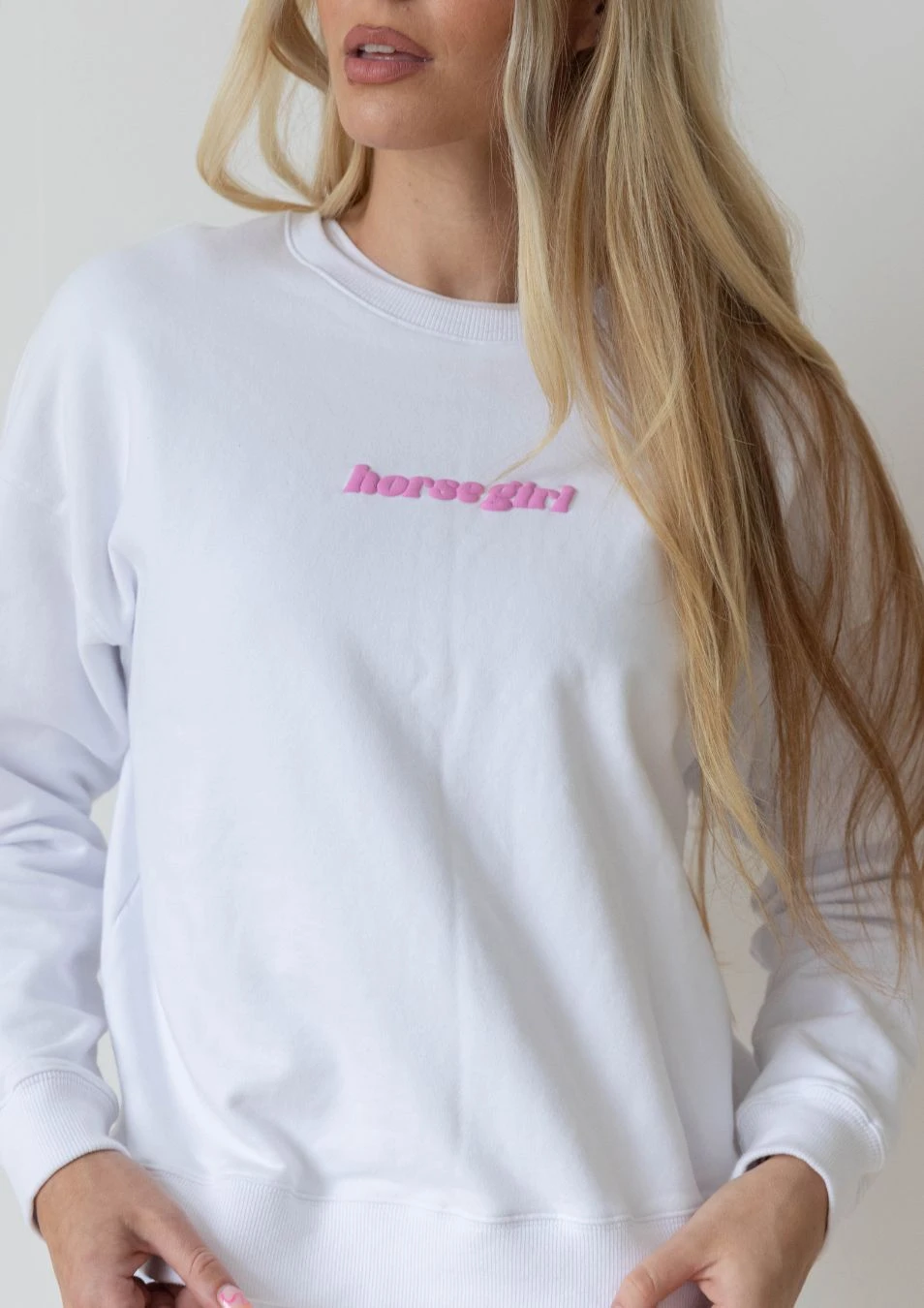 Horse Girl Crew Neck Sweatshirt - White 5 Horse Girl Crew Neck Sweatshirt - White - Image 3