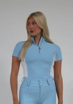 AirTec Short Sleeve Base Layer - Powder Blue And White