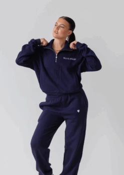 Collegiate Cropped Half Zip - Navy -Black Heart Equestrian Store NAVY COLLEGIATE 27068e08 bce5 44e4 bb61 60d41b789d03