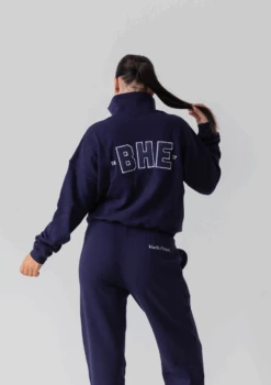 Collegiate Cropped Half Zip - Navy -Black Heart Equestrian Store NAVY COLLEGIATE 3