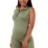 Sleeveless Base Layer - Olive -Black Heart Equestrian Store Olive 01