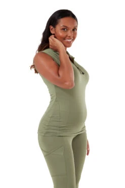 Sleeveless Base Layer - Olive -Black Heart Equestrian Store Olive 03