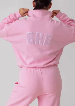 Collegiate Cropped Half Zip - Bubblegum -Black Heart Equestrian Store PINK COLLEGIATE 4