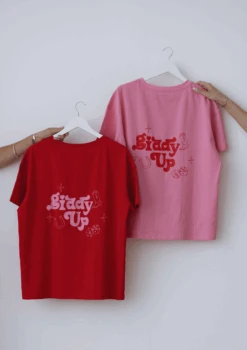 Giddy Up T Shirt - Red -Black Heart Equestrian Store REDTSHIRT 6