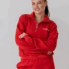 Collegiate Cropped Half Zip - Red -Black Heart Equestrian Store RED COLLEGIATE
