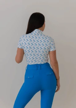 AirTec Short Sleeve Base Layer - Blue Floral -Black Heart Equestrian Store SSBLUEFLORAL 4