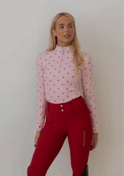 AirTec Base Layer - Strawberry -Black Heart Equestrian Store STRAWBBASELAYER 8