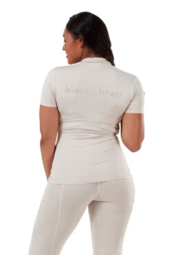 Short Sleeve Base Layer - Stone -Black Heart Equestrian Store Stone Short Sleeve 02
