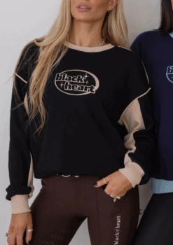 Two Tone Crew - Black And Desert Rose -Black Heart Equestrian Store TWOTONEBLACK 7