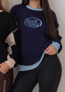 Two Tone Crew - Blue -Black Heart Equestrian Store TWOTONEBLUE 7