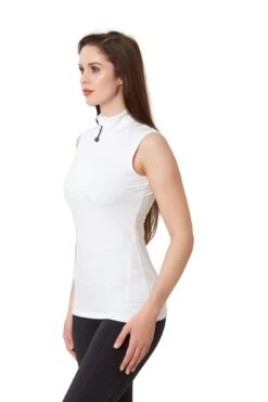 Sleeveless Base Layer - White -Black Heart Equestrian Store WHITE SLEEVELESS SIDE