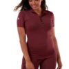 Short Sleeve Base Layer - Wine -Black Heart Equestrian Store Wine Short Sleeve 01