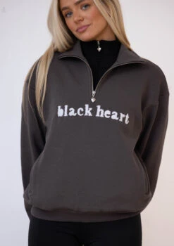 Half Zip Essentials Sweater - Ash -Black Heart Equestrian Store ashecom 6