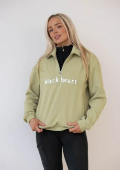 Half Zip Essentials Sweater - Chive