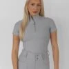 AirTec Short Sleeve Base Layer - Light Grey -Black Heart Equestrian Store lightgreyss 3