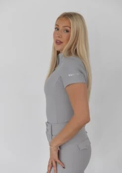 AirTec Short Sleeve Base Layer - Light Grey -Black Heart Equestrian Store lightgreyss 5