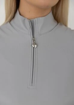AirTec Short Sleeve Base Layer - Light Grey -Black Heart Equestrian Store lightgreyss 7
