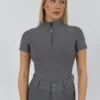 AirTec Short Sleeve Base Layer - Pebble -Black Heart Equestrian Store pebble 3