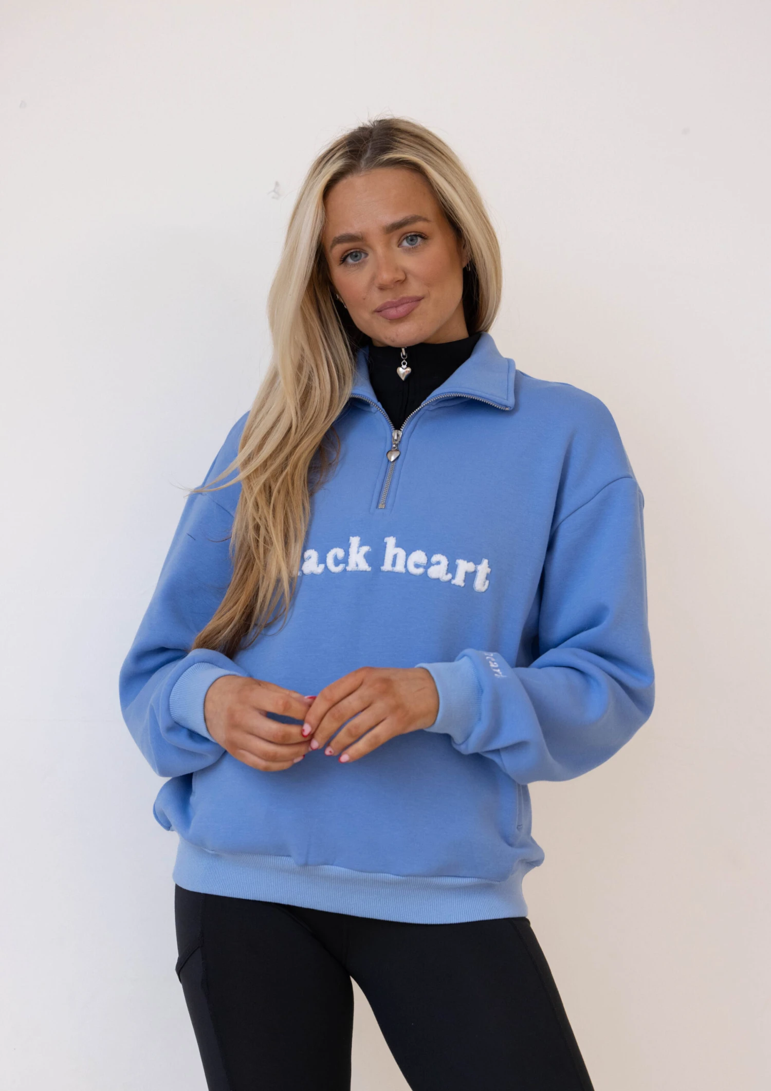 Half Zip Essentials Sweater - Sky 3 Half Zip Essentials Sweater - Sky