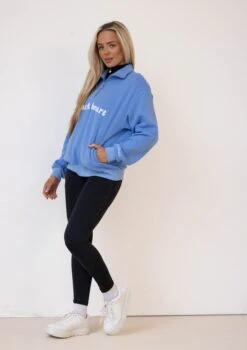 Half Zip Essentials Sweater - Sky 11 Half Zip Essentials Sweater - Sky -Black Heart Equestrian Store skyecom 7