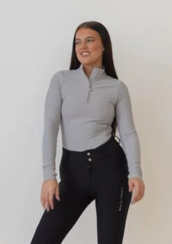 AirTec Base Layer - Light Grey -Black Heart Equestrian Store taylorbllightgrey